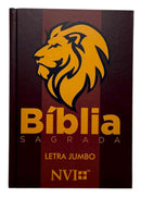 Bíblia Sagrada Leão Figura Letra Jumbo Capa Dura - NVI
