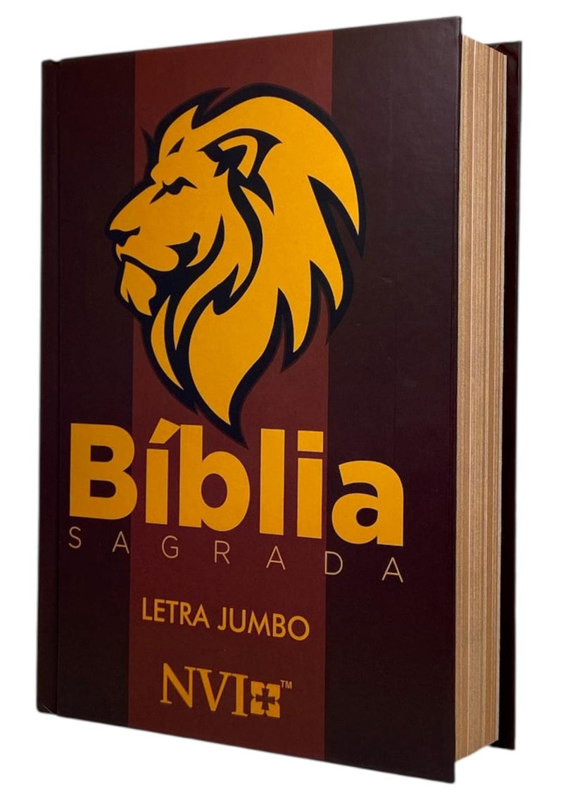 Bíblia Sagrada Leão Figura Letra Jumbo Capa Dura - NVI