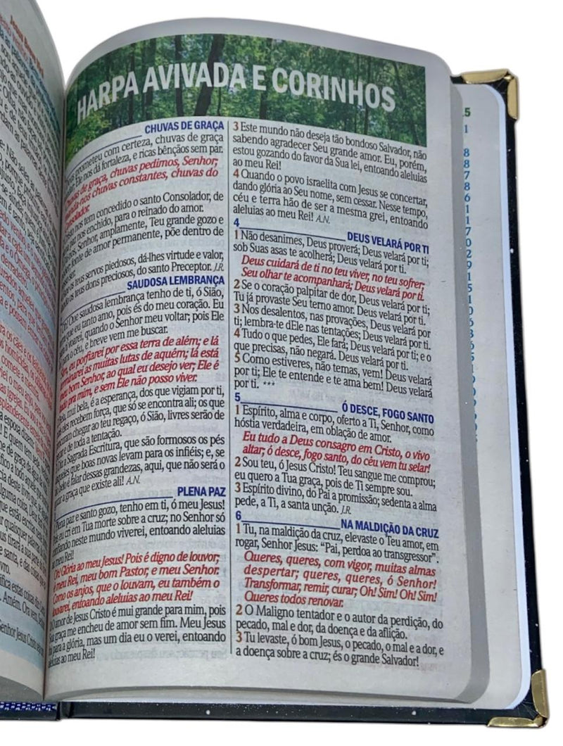 Bíblia Sagrada Letra Hipergigante Capa Dura Leão Universo Com Harpa e Índice ARC