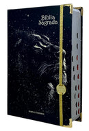 Bíblia Sagrada Letra Hipergigante Capa Dura Leão Universo Com Harpa e Índice ARC