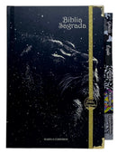 Bíblia Evangélica Com Harpa Com Elástico e Abas Adesivas Capa Dura Letra Hipergigante Leão Universo