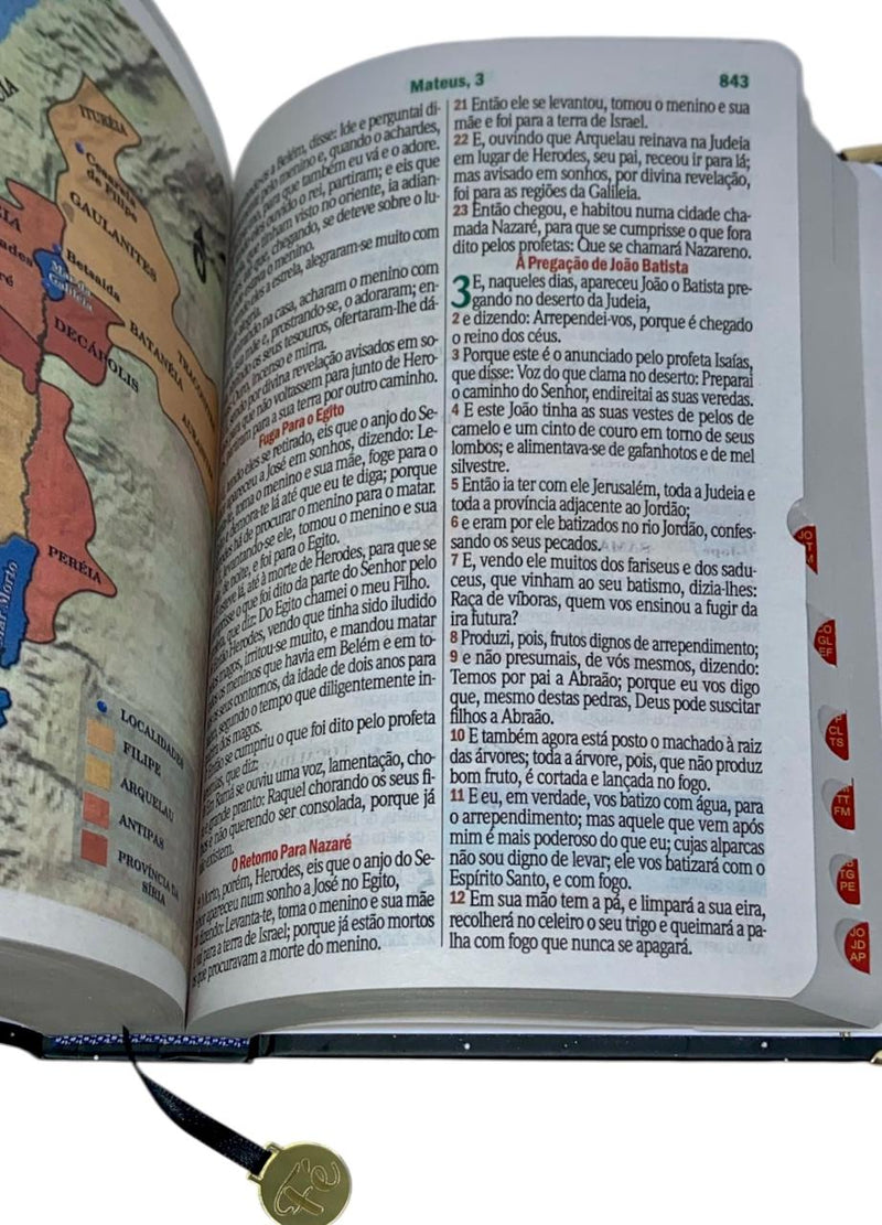 Bíblia Sagrada Letra Hipergigante Capa Dura Leão Universo Com Harpa e Índice ARC