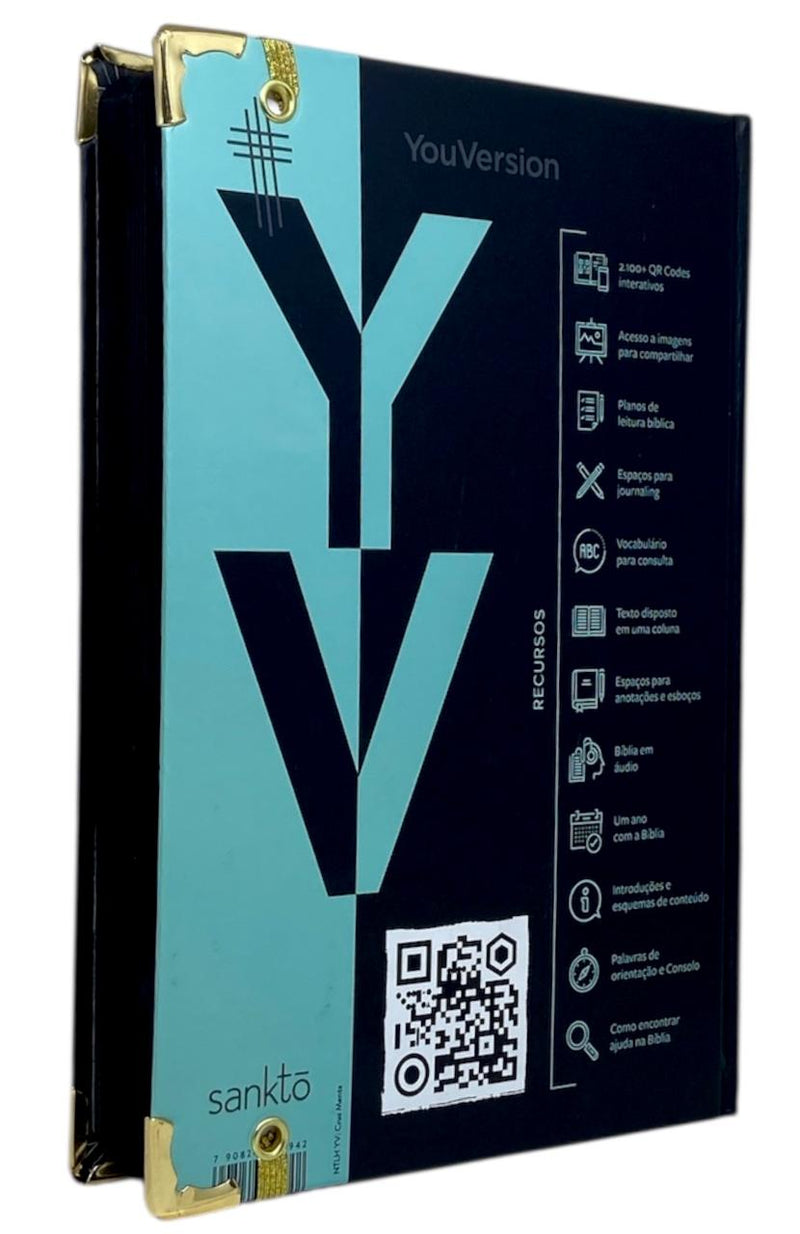 Bíblia Cruz Menta Letra Grande Capa Dura Com Elastico Feminina e Masculina  NTLH - SKT