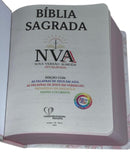 Bíblia Letra Comum Flores Branca Tijolinho Com Harpa Avivada e Corinhos