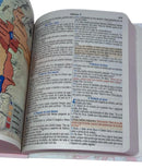 Bíblia Letra Comum Flores Branca Tijolinho Com Harpa Avivada e Corinhos