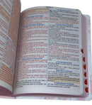 Bíblia Letra Grande Tijolinho Flores Brancas Com Índice NVA - SB