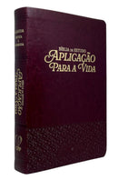 Bíblia de Estudo Aplicação Para a Vida Bordô ARC Letra Gigante Com Índice Full Color com Mapas Coloridos