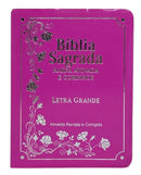 Bíblia Sagrada Tijolinho Letra Grande Covernook Flexível Pink