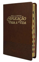 Bíblia Aplicação Para a Vida Marrom Letra Grande Flexivel Com Índice ARC - CPP