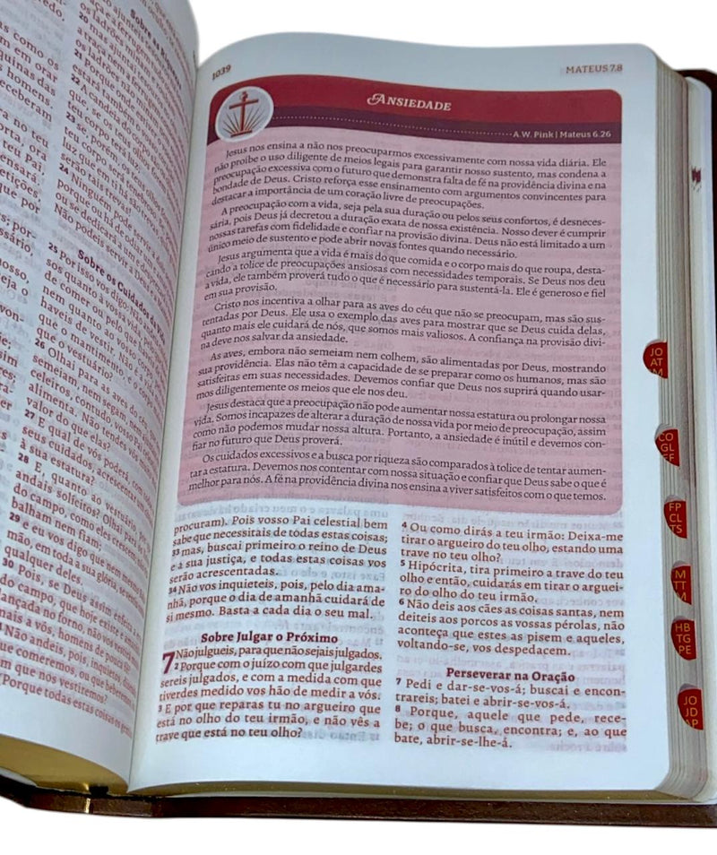 Bíblia Aplicação Para a Vida Marrom Letra Grande Flexivel Com Índice ARC - CPP