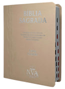 Bíblia Letra Grande Tijolinho NVA Capa  Pu Luxo Rosé Com Índice - Full Color