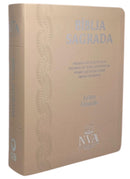 Bíblia Letra Grande Tijolinho NVA Capa  Pu Luxo Rosé - Full Color