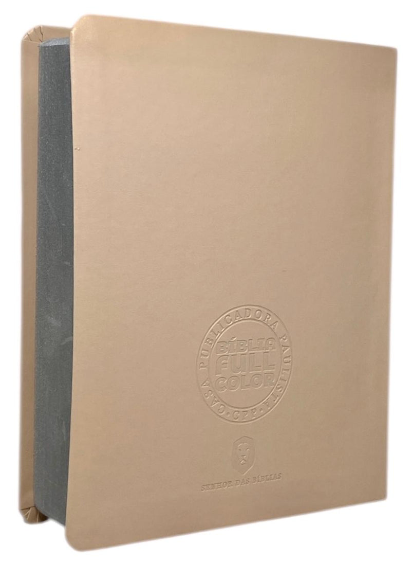 Bíblia Letra Grande Tijolinho NVA Capa  Pu Luxo Rosé - Full Color
