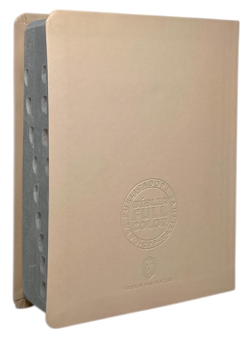 Bíblia Letra Grande Tijolinho NVA Capa  Pu Luxo Rosé Com Índice - Full Color