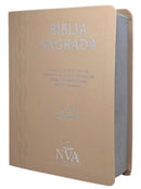 Bíblia Letra Grande Tijolinho NVA Capa  Pu Luxo Rosé - Full Color