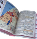 Bíblia Letra Comum Flores Branca Tijolinho e Abas Adesivas Femininas - NVA