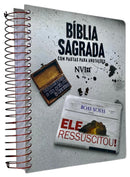 Bíblia Anote Espiral Evangélica | Ressuscitou | Com Índice Linguagem Nvi E Espaço Para Anotações | Letra Normal