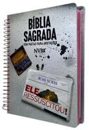 Bíblia Anote Espiral Evangélica | Ressuscitou | Com Índice Linguagem Nvi E Espaço Para Anotações | Letra Normal