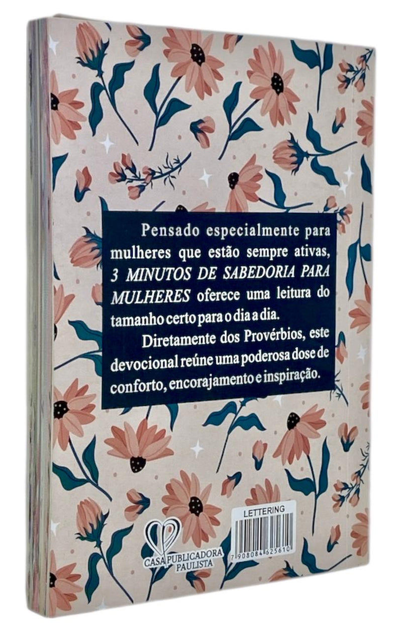 Livro Devocional Lettering 3 Minutos De Sabedoria Para Mulheres Capa Brochura
