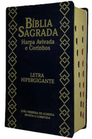 Bíblia Cor Preta Letra Hipergigante Capa Semi Flexível Com Harpa e Índice Colorida Arc