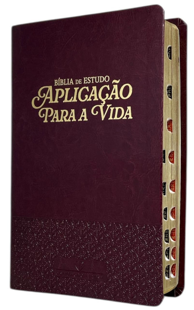 Bíblia de Estudo Aplicação Para a Vida Bordô ARC Letra Gigante Com Índice Full Color com Mapas Coloridos