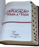 Bíblia de Estudo Aplicação Para a Vida Bordô ARC Letra Gigante Com Índice Full Color com Mapas Coloridos