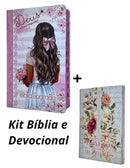 Kit Bíblia Feminina  Deus é Bom +  Devocional Aquietai-vos 3 Minutos De Sabedoria Para Mulheres