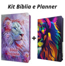 Kit Bíblia Sagrada Feminina Leão Te Sustenta + Planner Lion Colors