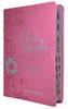 Bíblia Letra Hipergigante Capa Luxo Flexível Full Color ARC Com Harpa e Índice Floral Dália Rosa