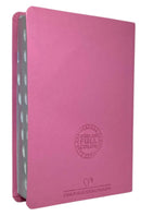 Bíblia Letra Hipergigante Capa Luxo Flexível Full Color ARC Com Harpa e Índice Floral Dália Rosa