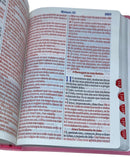 Bíblia Feminina Floral Dália Rosa Letra Hipergigante Capa Flexivel Com Índice Lateral - Arc