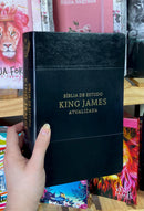 Bíblia Evangélica de Estudo King James Atualizada Capa Luxo Flexível Preta Premium Letra Gigante
