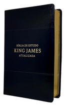 Bíblia Evangélica de Estudo King James Atualizada Capa Luxo Flexível Preta Premium Letra Gigante