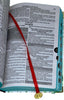 Bíblia Feminina Capa Semiflexivel Com Elástico Verde e Medalhão Letra Gigante Com Índice - Sou Amada