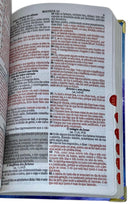 Bíblia Feminina Capa Semiflexivel Com Elástico Roxo e Medalhão Dourado Letra Gigante Com Índice - Amor eterno
