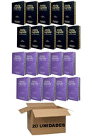 Kit 20 Bíblias Evangélicas Letra Gigante Capa Semiflexível ARC Com Harpa e Índice Lilás e Preta