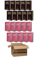 Kit 20 Bíblias Evangélicas Letra Gigante Capa Semiflexível ARC Com Harpa e Índice Marrom e Rosa