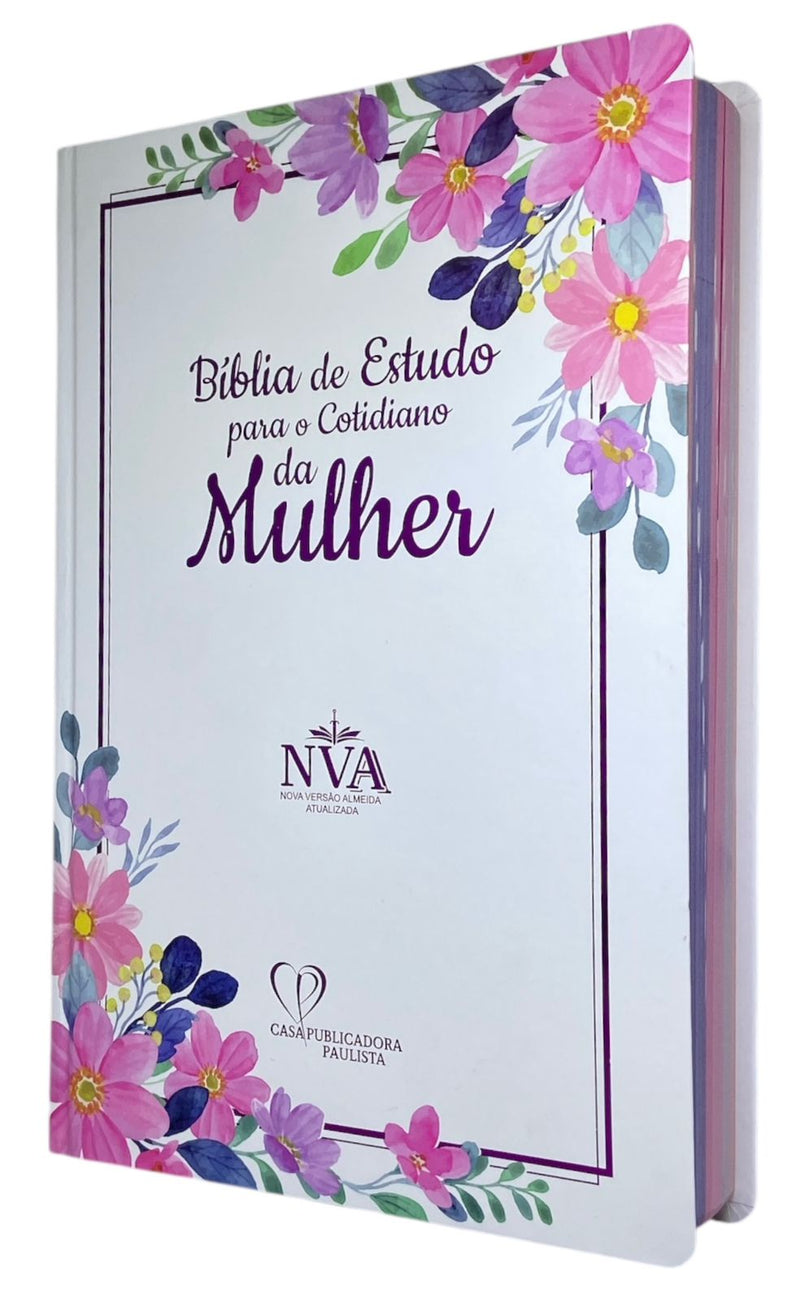 Bíblia De Estudo Para o Cotidiano Da Mulher Branca Capa Dura Letra Gigante - NVA