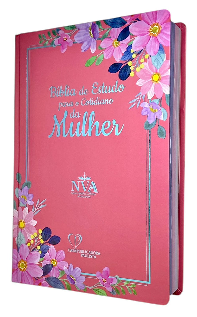 Bíblia De Estudo Para o Cotidiano Da Mulher Rosa Intenso Capa Dura Letra Gigante - NVA