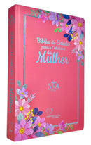 Bíblia De Estudo Para Cotidiano Da Mulher Rosa Intenso Capa Dura Letra Gigante Com Índice- NVA