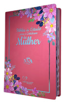 Bíblia De Estudo Para Cotidiano Da Mulher Rosa Intenso Capa Dura Letra Gigante Com Índice- NVA