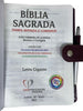 Bíblia Sagrada Evangélica Carteira Botão Bordô Com caneta e Harpa - Full Color