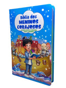 Bíblia Infantil Dos Meninos Corajosos Azul Letra Gigante Capa Dura Com Harpa e  Corinhos Arc