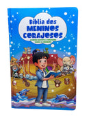 Bíblia Infantil Dos Meninos Corajosos Azul Letra Gigante Capa Dura Com Harpa e  Corinhos Arc