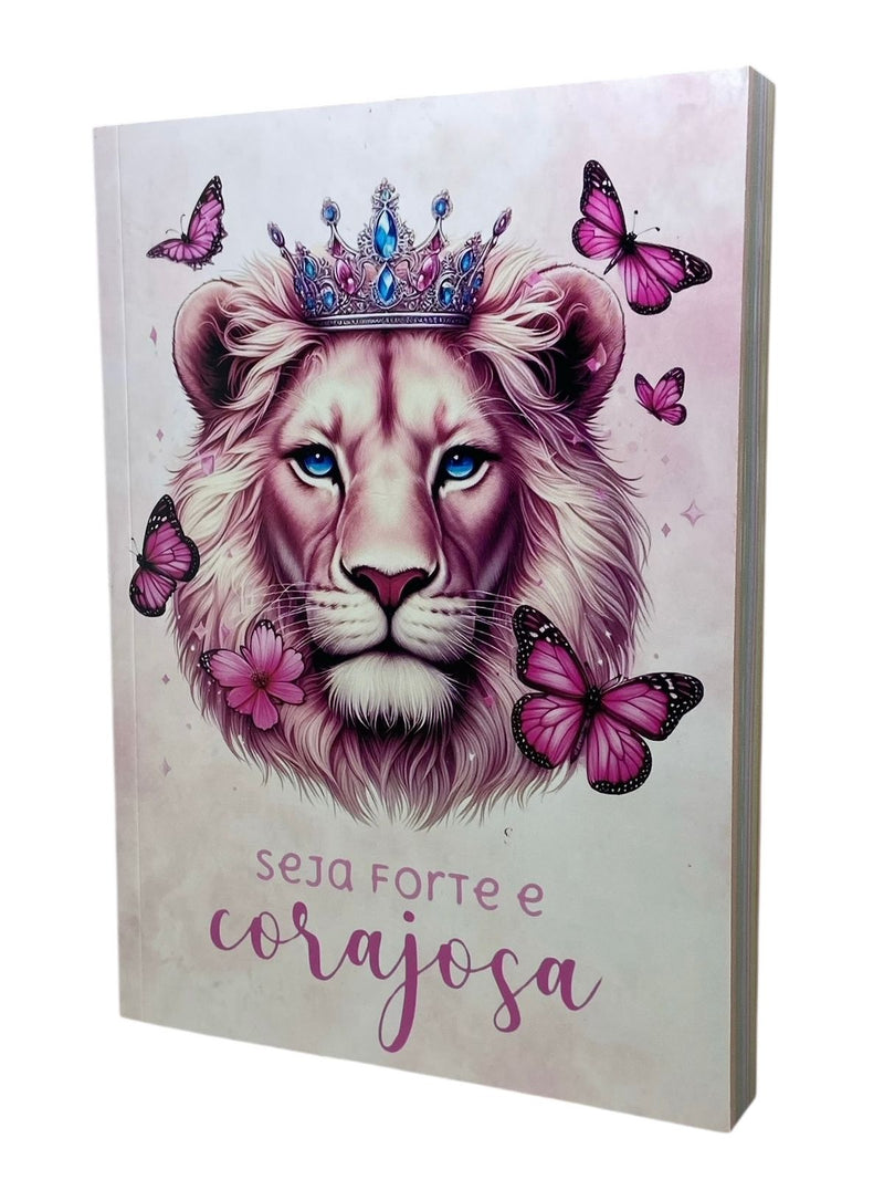 Bíblia Sagrada Feminina Leão Buquê Flores "Seja Forte e Corajosa"  Letra Normal Capa flexível - Nva Nova Versão Almeida Atualizada
