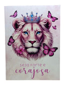 Bíblia Sagrada Feminina Leão Buquê Flores "Seja Forte e Corajosa"  Letra Normal Capa flexível - Nva Nova Versão Almeida Atualizada