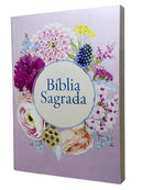 Bíblia Sagrada Feminina Arranjo Flores Lilás Letra Normal Capa flexível - Nva Nova Versão Almeida Atualizada