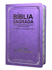Bíblia Sagrada Feminina Lilás Letra Hipergigante Capa Semi Flexível Harpa e Corinhos