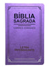 Bíblia Sagrada Feminina Lilás Letra Hipergigante Capa Semi Flexível Harpa e Corinhos
