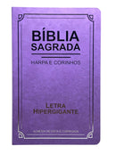 Bíblia Sagrada Feminina Lilás Letra Hipergigante Capa Semi Flexível Harpa e Corinhos